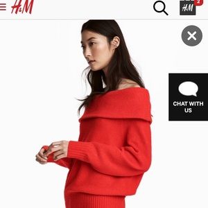 SALE🎉H&M red off the shoulder sweater